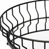 Homeroots 20 in. Matte Black Metal with Mirrored Glass Bottom Round Tray 376051